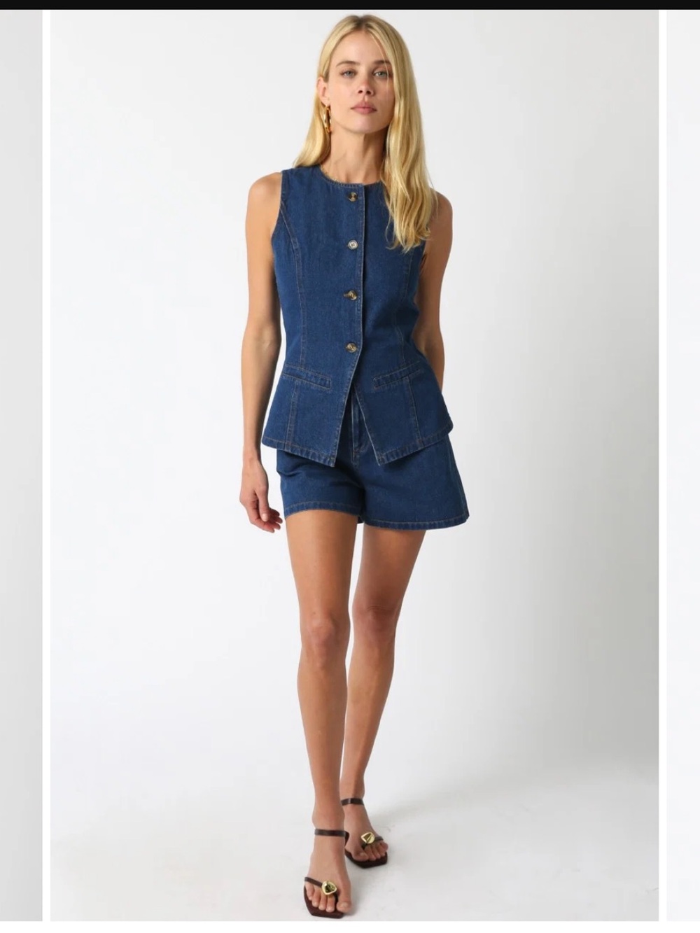 Sincerely Jules Dark Blue Denim High-Rise Jean Shorts